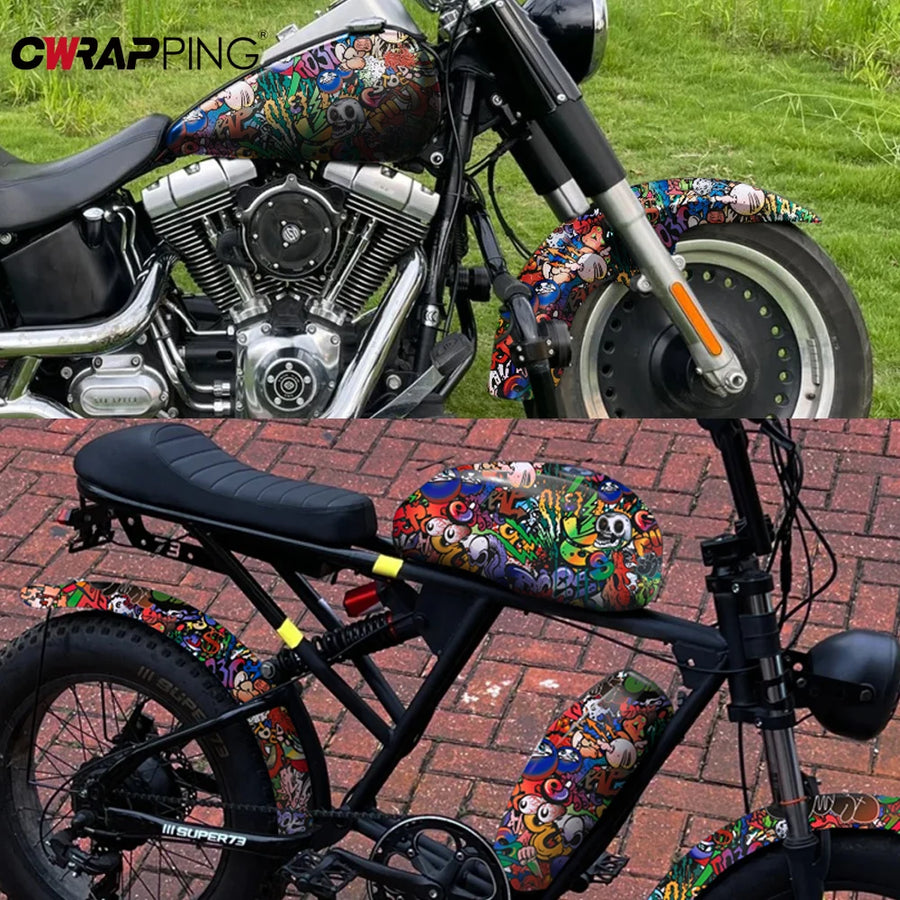 JDM Skull Graffiti Decorative Vinyl Wrap Film