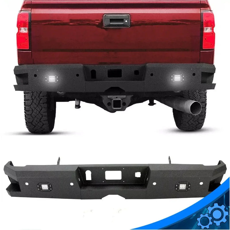 Black Steel Rear Bumper for Chevrolet Silverado/GMC Sierra HD 2015-2019