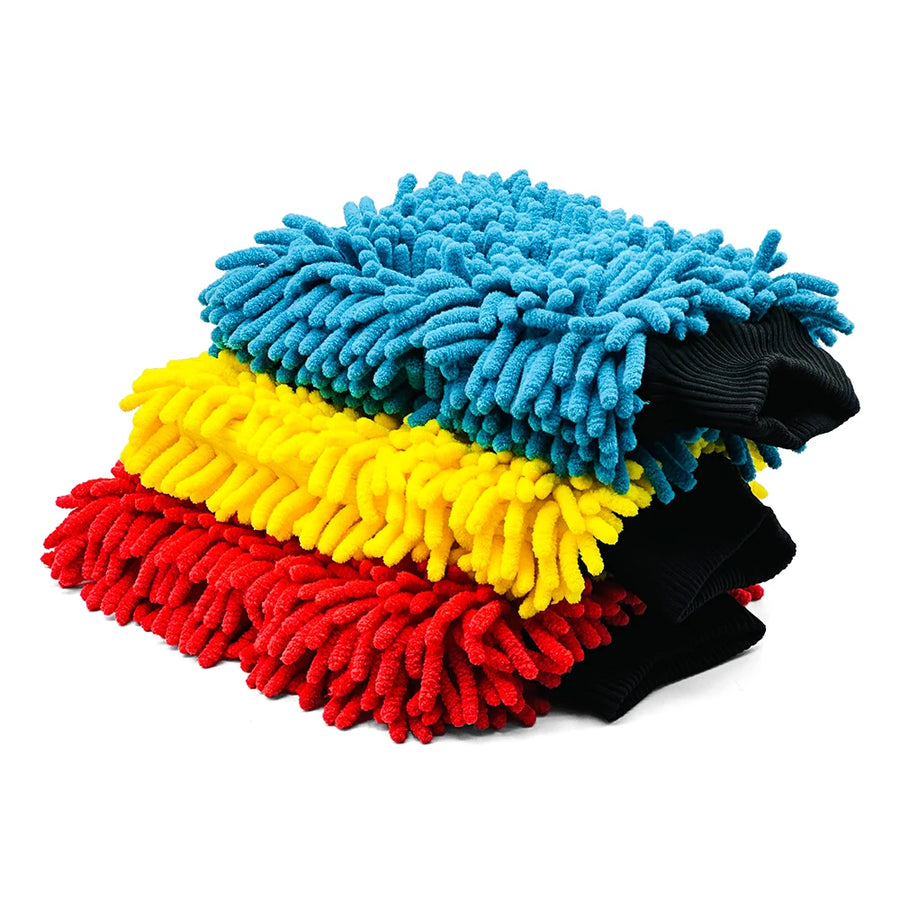 Extra-Thick Chenille Car Wash Mitt, 28 x 20 cm