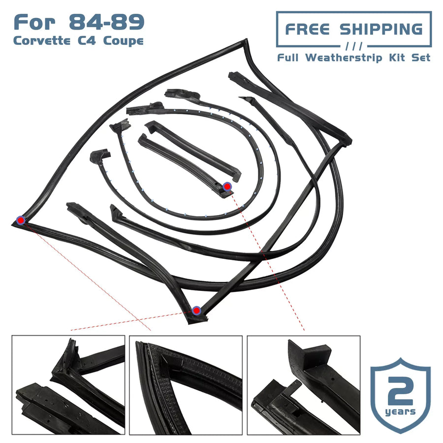 Chevrolet Corvette C4 Coupe Weatherstrip Seal Kit – 1984–1989