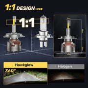H4/9003/HB2 Headlight Bulb Pair – 150W – 6500K
