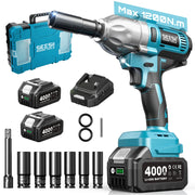 1/2-Inch Cordless Brushless Impact Wrench, 1200 N·m, Battery Options