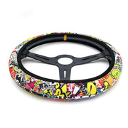 JDM-Style 15-Inch Faux Leather Steering Wheel Cover