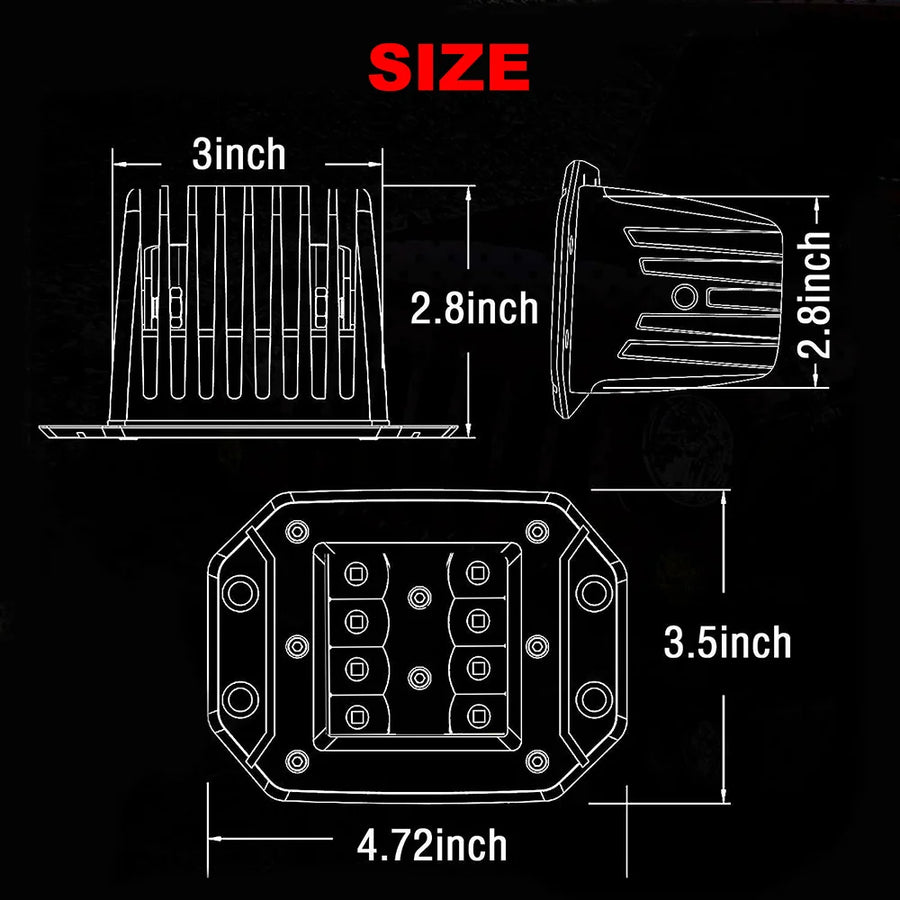 2-Piece 5-Inch LED Work Light Pods – 40W, Spot Beam, 12V–24V