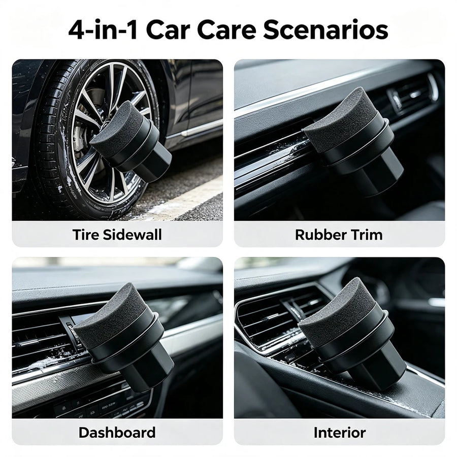 Curved Foam Tire Dressing Applicator with Storage Lid