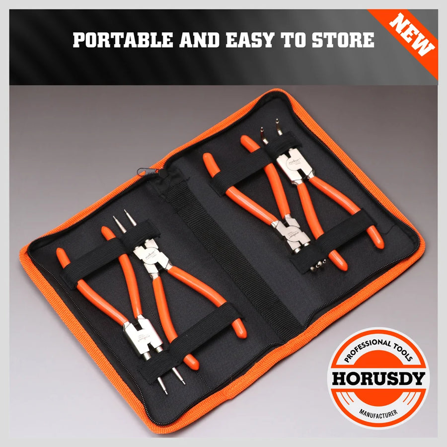 4-Piece 7-Inch Internal and External Snap Ring Pliers Set