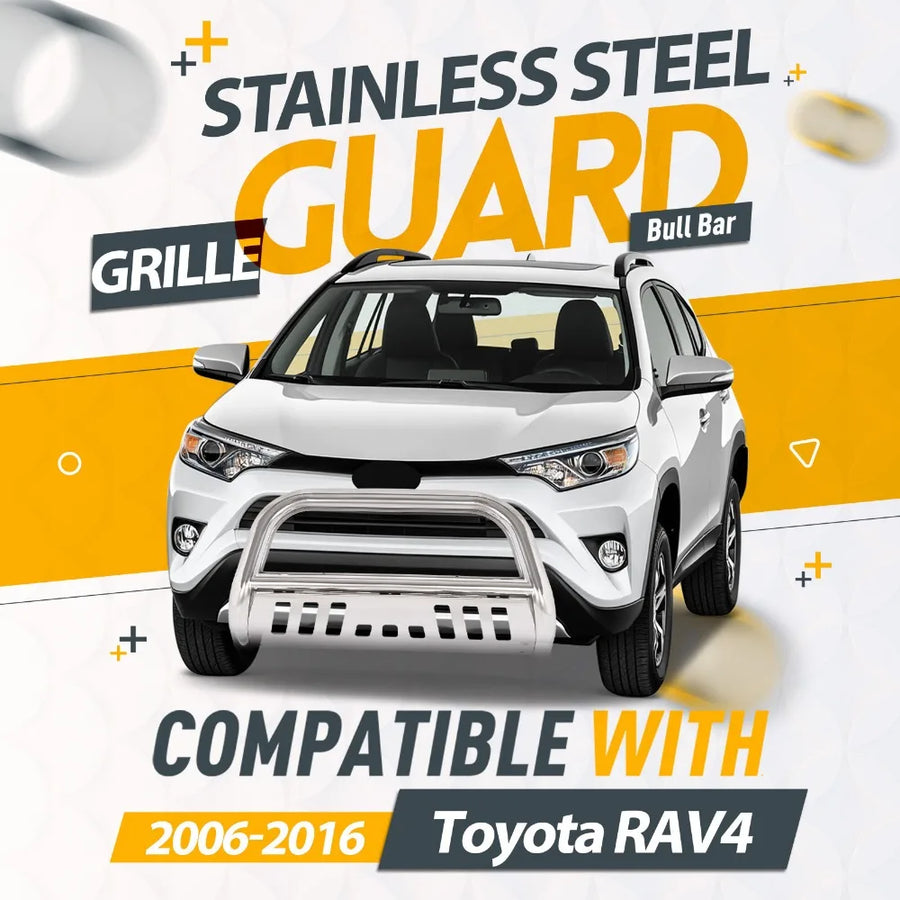 Stainless Steel Bumper Cover & Grille Kit for 2006–2016 Toyota RAV4