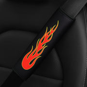Seat Belt Shoulder Pad Set – flame pattern, red