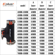 Universal T-Shaped 3-Way Silicone Hose Coupler, 45-76mm