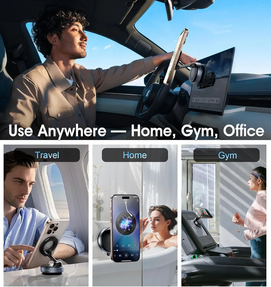 Magnetic Dashboard/Windshield Phone Mount with 360° Rotation