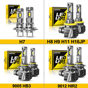 2-Piece H7/H11/H16/9005/9012 LED Headlight Bulb – 6500K, CANBUS