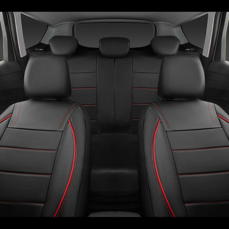 Universal 5-seat Leather-look Car Seat Cover and Cushion Set
