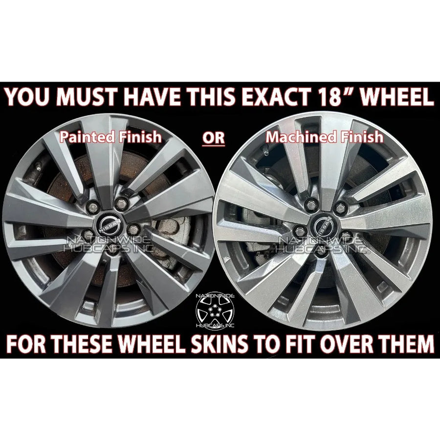 Black Wheel Skin & Hub Cap Set for 2022 Nissan Pathfinder