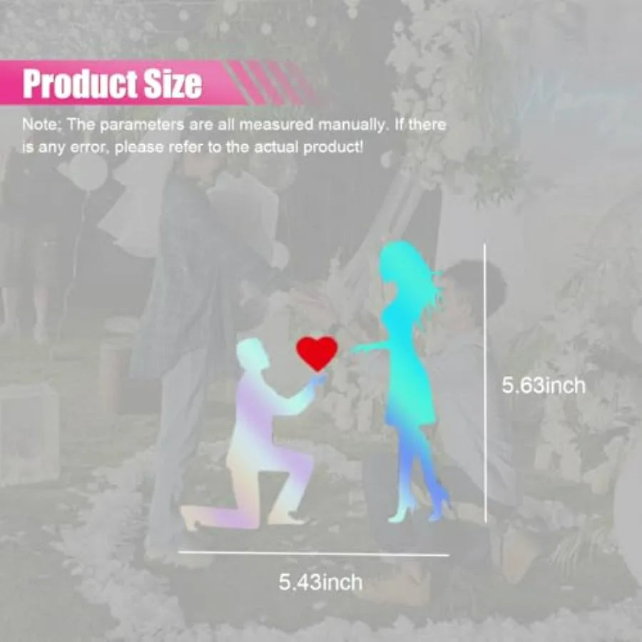 Marriage Proposal Couple Vinyl Car Decal – 5.43 x 5.63 in