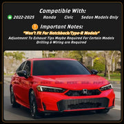 Gloss Black LED Rear Diffuser – 2022–2026 Honda Civic Sedan