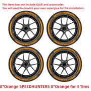 Orange Racing-Style 3D Tire Letter Decal Set
