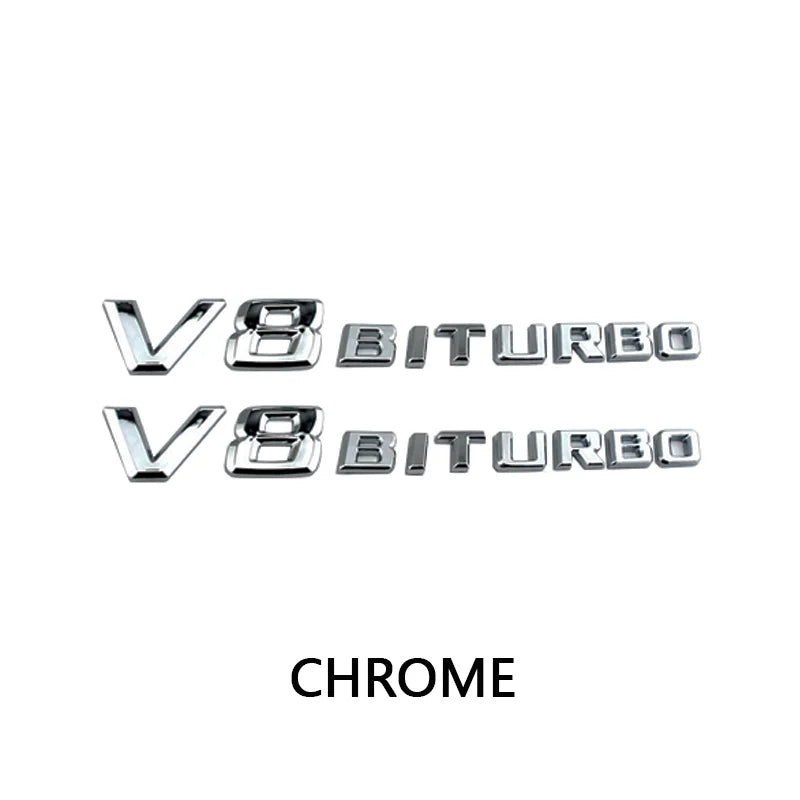 V8 Biturbo 4MATIC Fender Emblem Badge for Mercedes-Benz