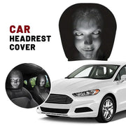 2-Piece Horror Design Car Headrest Covers – Universal Halloween Seat Decor