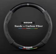 Carbon-Fiber-Style Steering Wheel Cover for Nissan – 37–38 cm