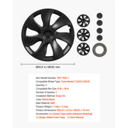 Matte Black Wheel Cover Set – Tesla Model 3/Y 18–20 in