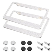 2-Piece Crystal Stainless Steel License Plate Frame Set