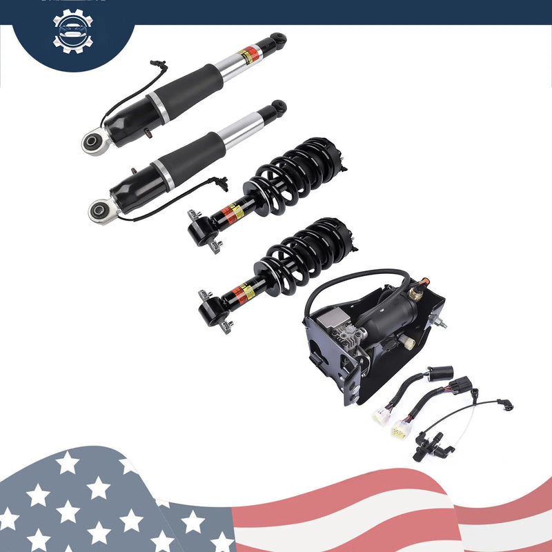 Front Strut, Rear Shock & Air Compressor Kit for Escalade, Tahoe & Yukon 2015-2020