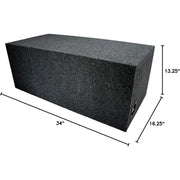 Dual 12-Inch Ported MDF Subwoofer Enclosure
