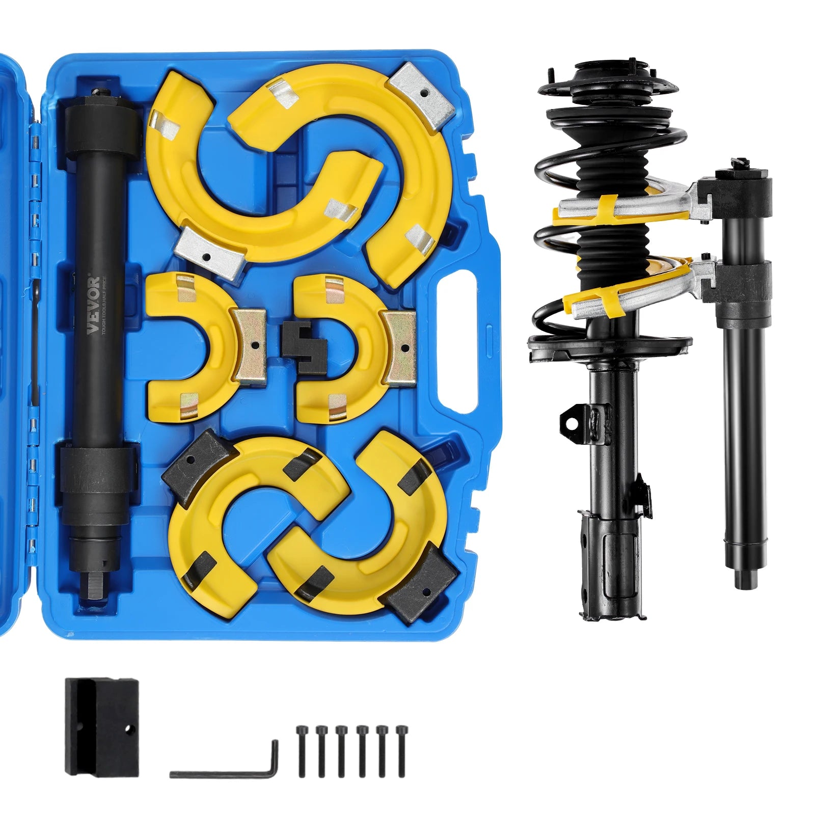 MacPherson Strut Spring Compressor Kit with Interchangeable Forks