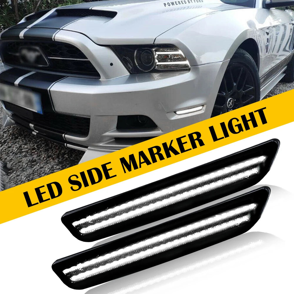 2-Piece LED Bumper Side Marker Lights for Ford Mustang 2010-2014