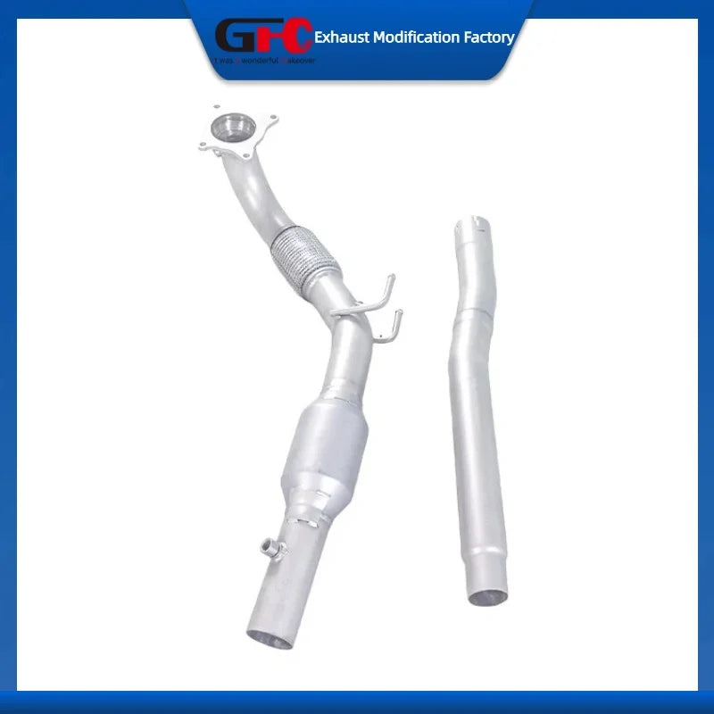 304 Stainless Steel Downpipe for Audi Q3 2wd 2.0T 1.5mm Thick Polished Then Brushed