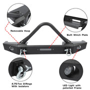 Front Stinger Bumper with Lights and Winch Plate for Jeep Cherokee XJ 1984-2001