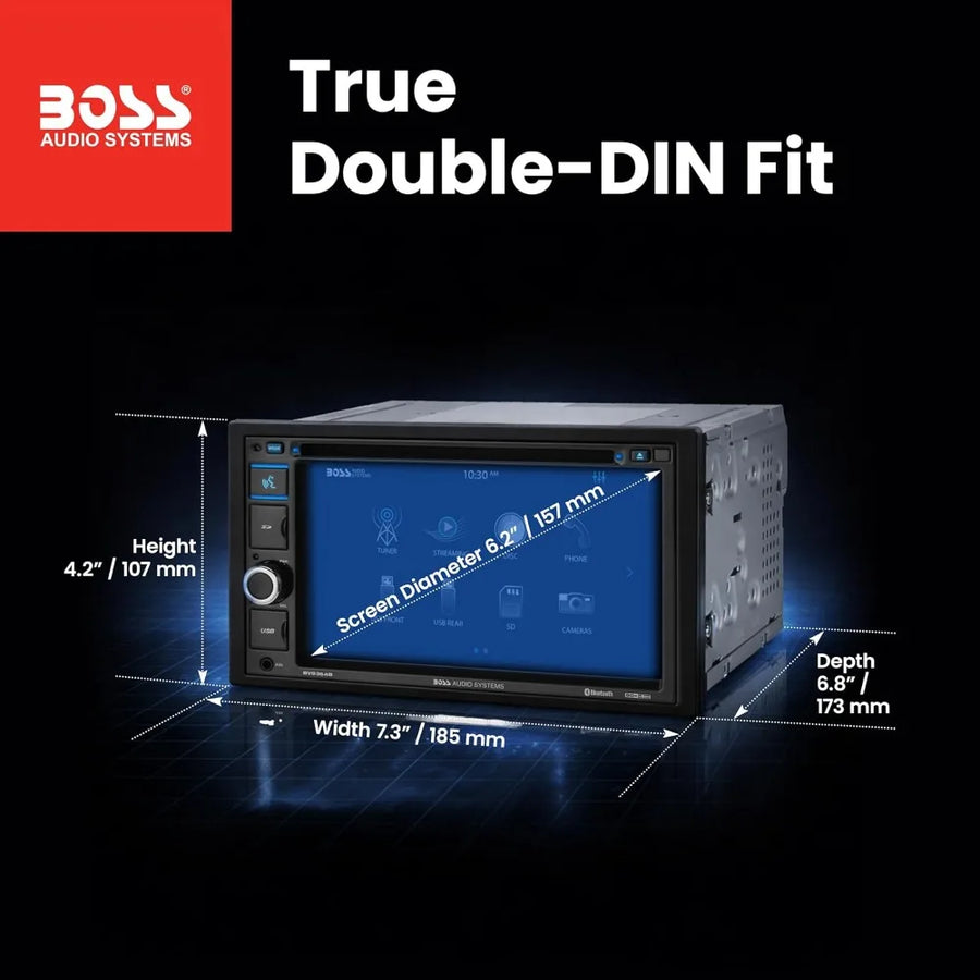 6.2-Inch Double-DIN Bluetooth DVD Car Stereo