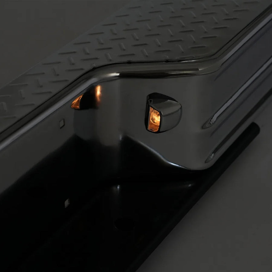 Chrome Diamond-Step Rear Bumper – Universal Pickup Fitment