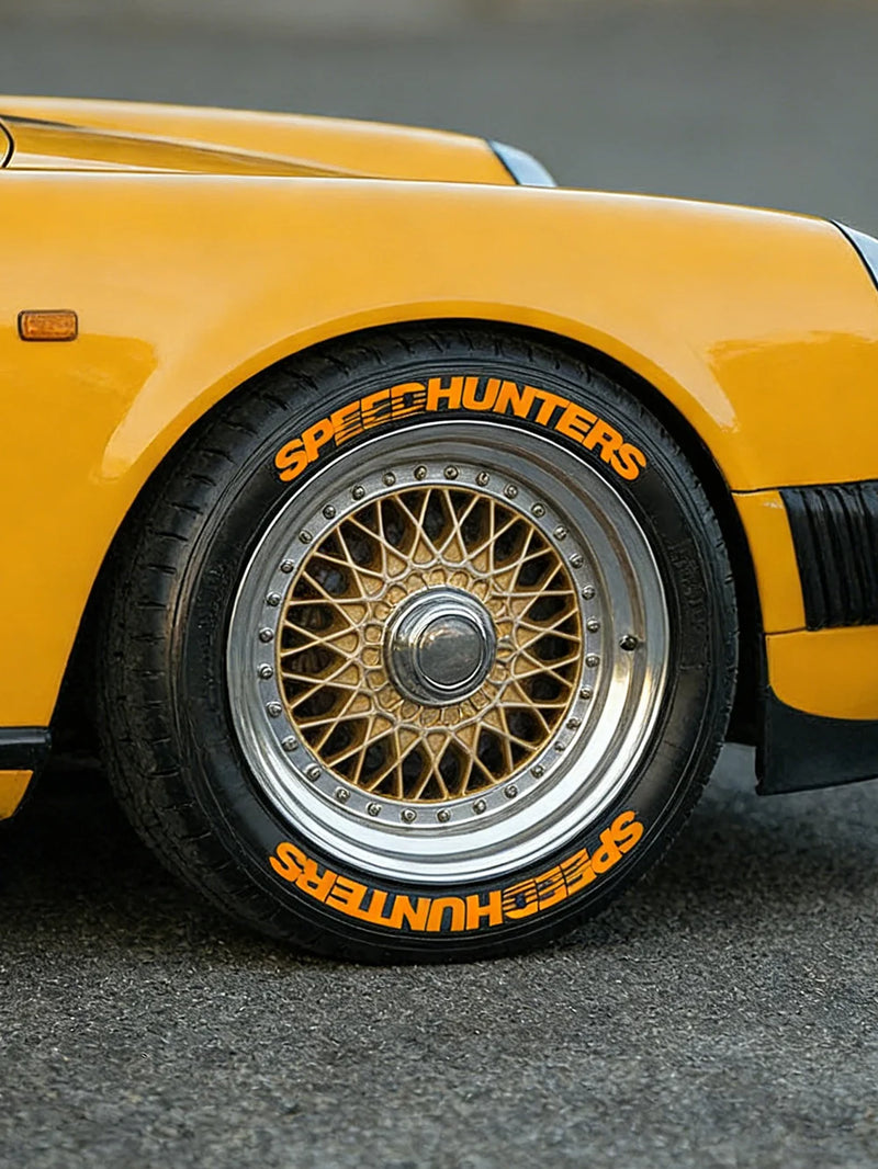 Orange Racing-Style 3D Tire Letter Decal Set