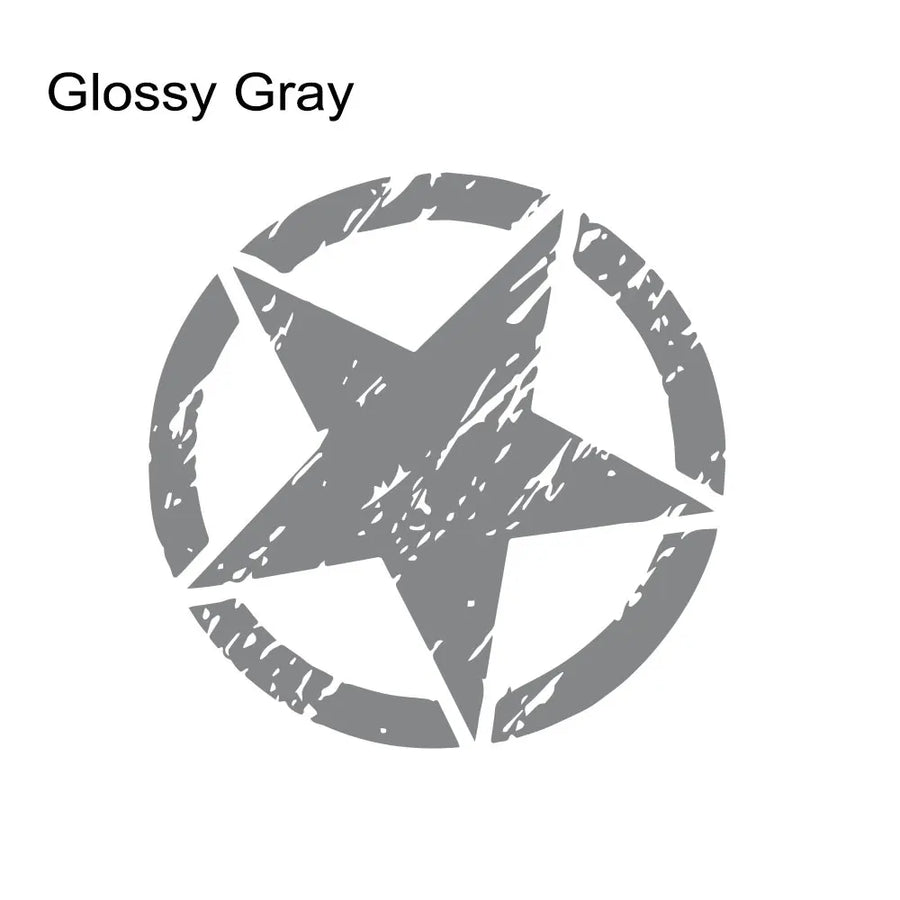 Five-Point Star Hood or Door Vinyl Decal – 35 or 50 cm