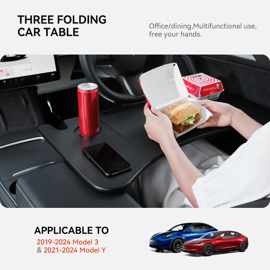 Steering Wheel Laptop and Food Tray for Tesla Model 3, Y, S and X 2018-2025