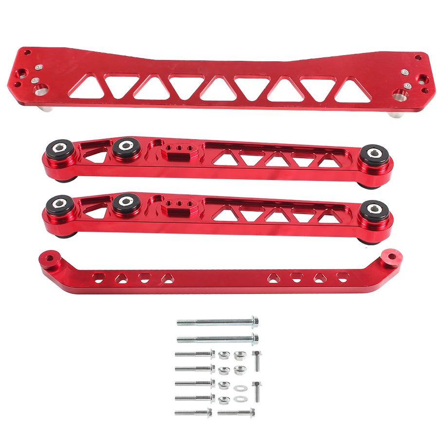 Rear Lower Control Arms LCA with Rear Lower Tie Bar with Rear Subframe Brace for 1996-2000 Honda Civic EK