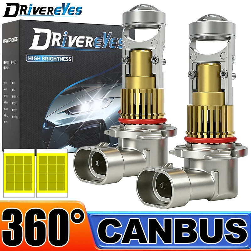 H4/H7/H11/9005/9006/9012 LED Headlight Bulb – 6000K, CANBUS, Projector-Compatible