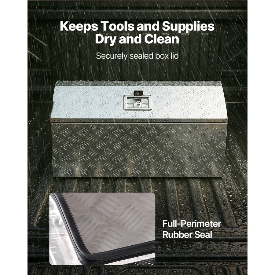 Aluminum Truck-Bed Toolbox with Lock – Multiple Sizes