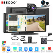 4K Dual Mirror Dash Cam with Wireless CarPlay and Android Auto