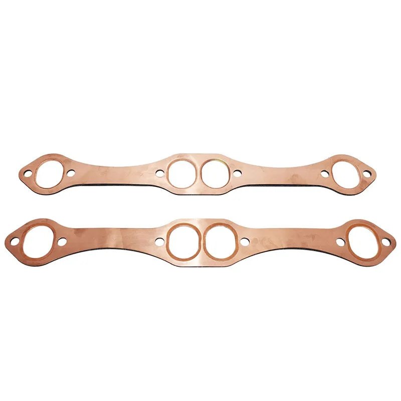 SBC Oval Port Copper Header Exhaust Gaskets for SB Chevrolet 327 305 350 Reusable