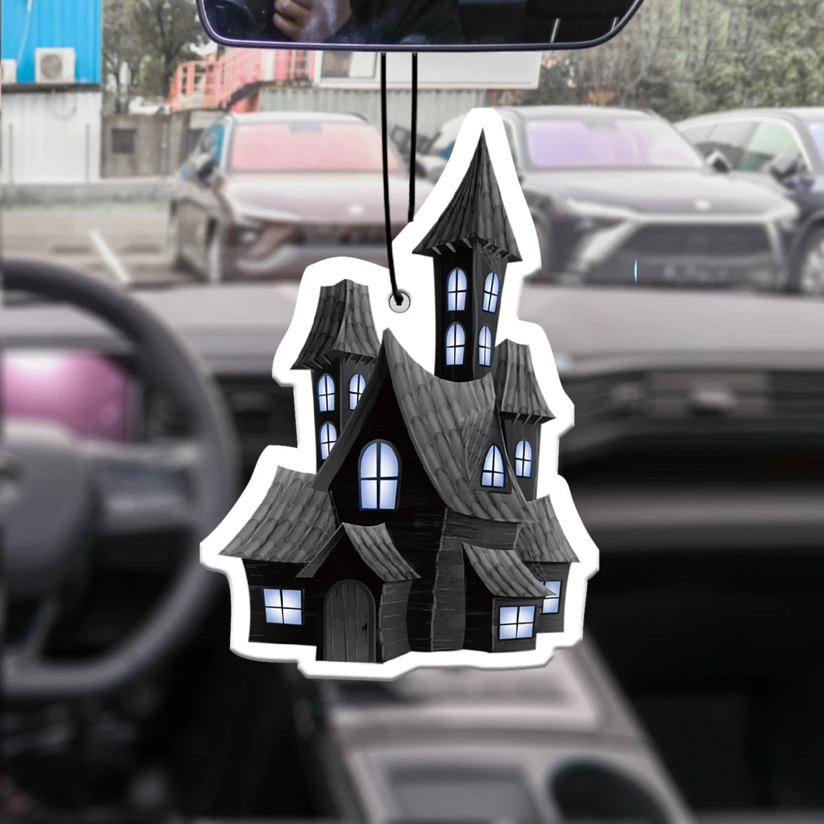 Halloween Haunted House Hanging Car Air Freshener
