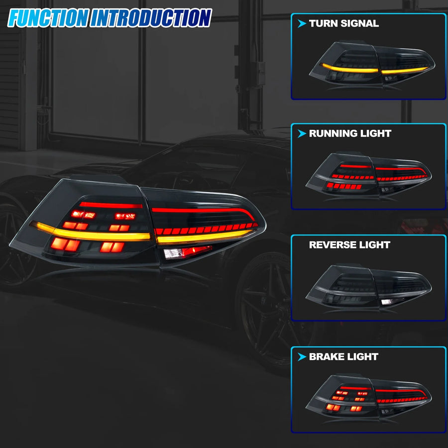 Volkswagen Golf Mk7 Sequential LED Tail Light Pair – 2015–2021
