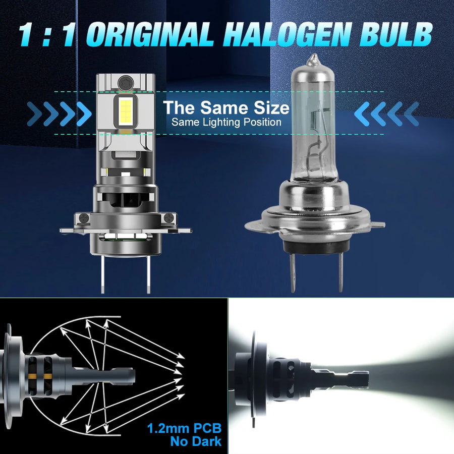 H7 LED Headlight Bulb – 6500K, Compact