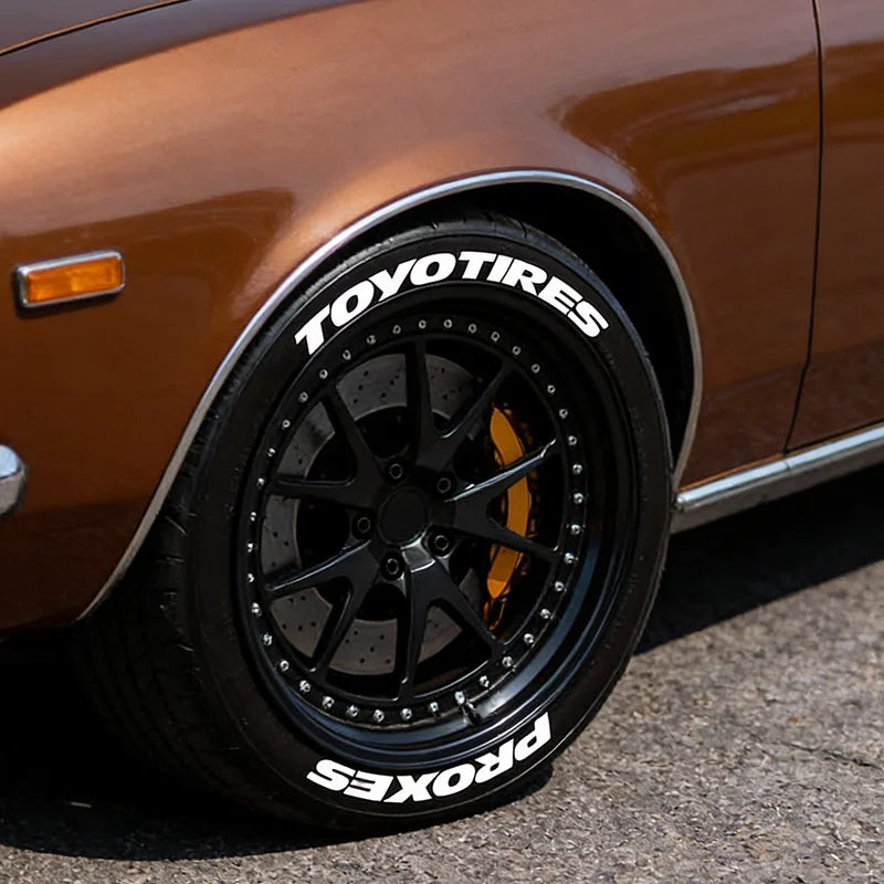 For 4 Tires Toyo 3D Tire Letter Stickers Waterproof Pvc Raised Wheel Decals Racing Car Sidewall