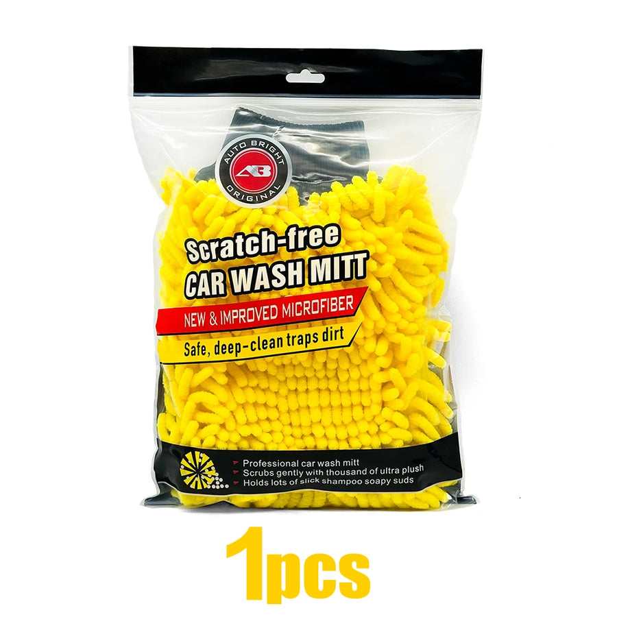 Extra-Thick Chenille Car Wash Mitt, 28 x 20 cm
