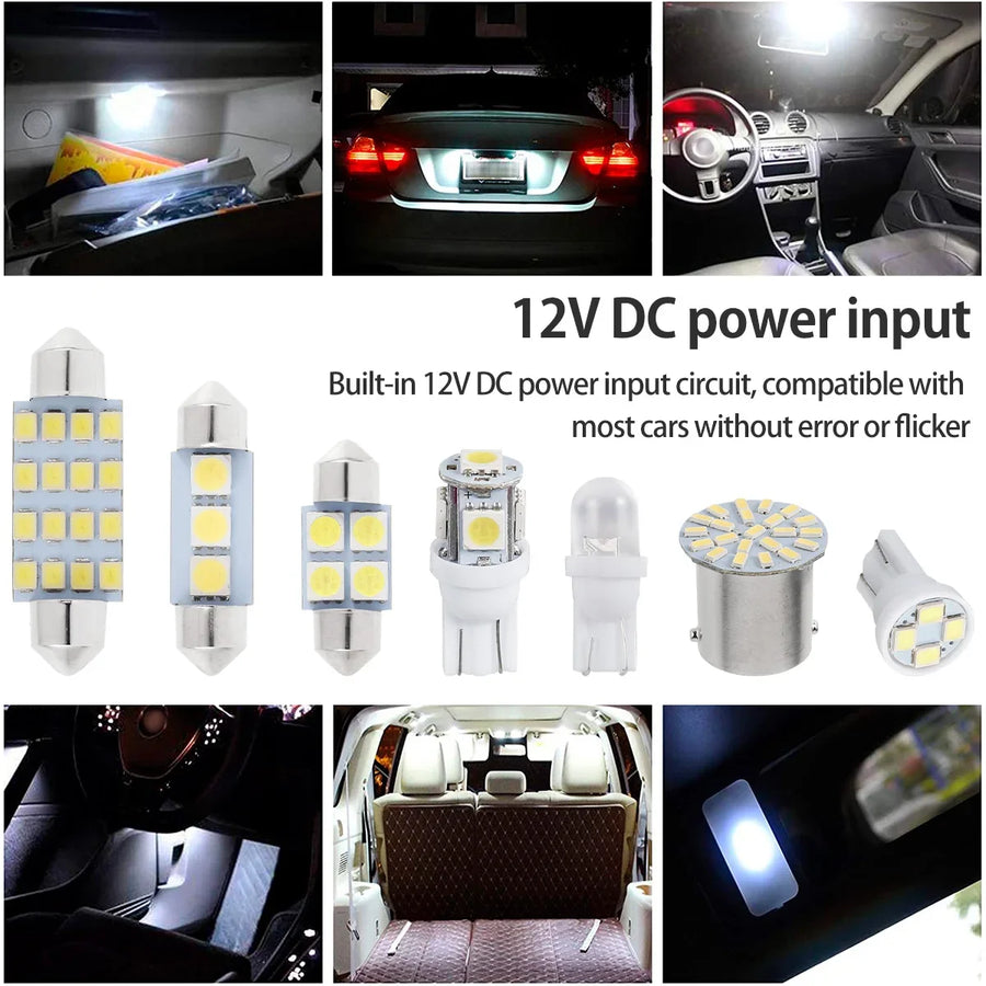 42-Piece T10 Interior and License Plate LED Bulb Kit – 6000K