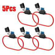 14 AWG Inline Mini Blade Fuse Holders with Fuses – 5 or 10 Pack