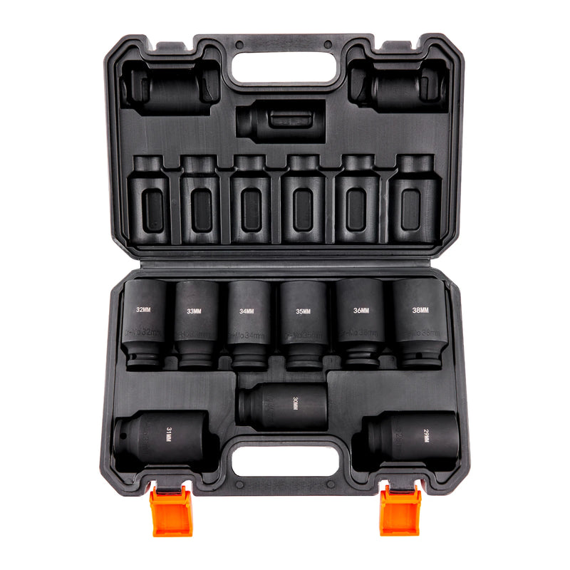 9-Piece 1/2-Inch Drive Deep Impact Socket Set, 29-38mm