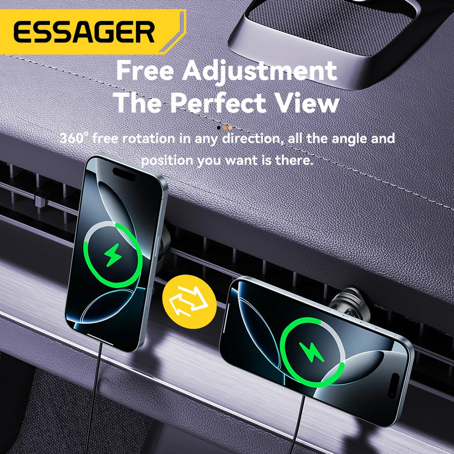 Essager 15W Wireless Charging Magnetic Car Phone Mount